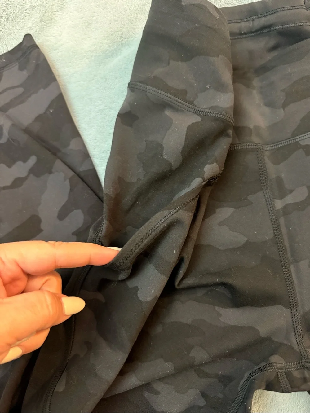 lululemon athletica Girls' Black & Gray Camo Leggings